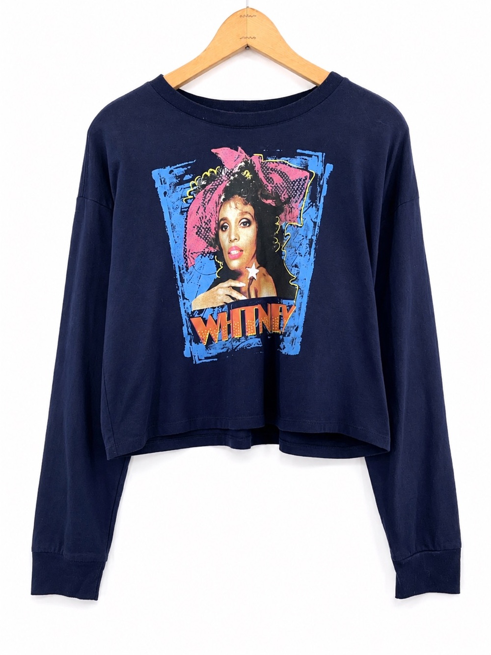 GAP teen Whitney Houston Tshirt tee 0744 long sleeve navy blue graphic girl kids